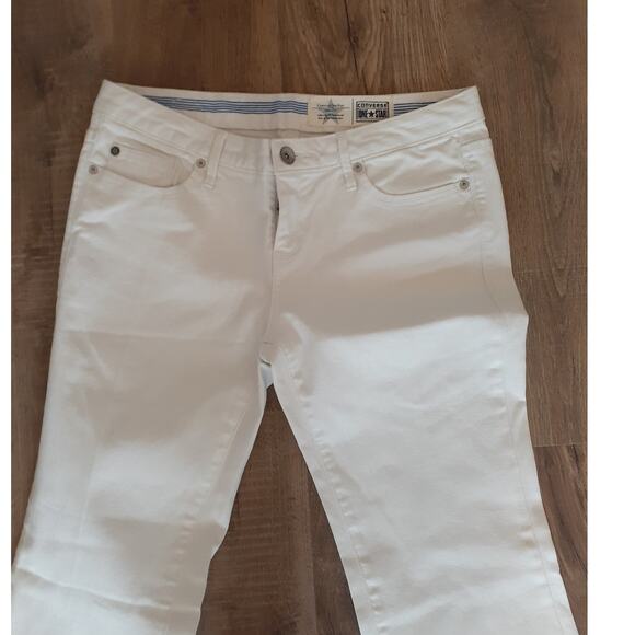 Converse One Star White Denim Flare Leg Jeans size 12 Great Condition Y2K - Picture 2 of 5